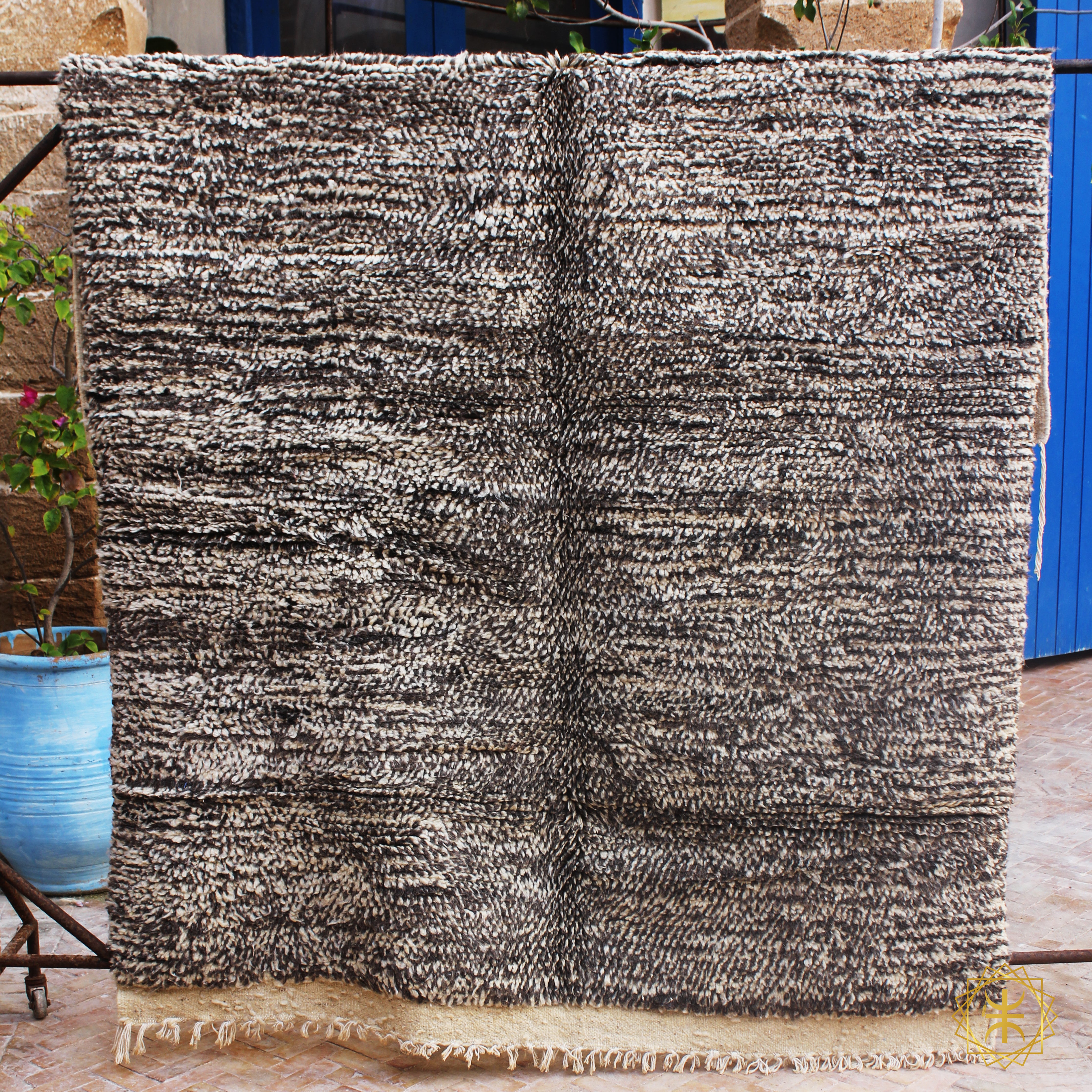 Grey and White Moroccan beni ourain rugs , rag rug,woven rug,bohemian rug, rustic rug , handwoven rug,wool area rug,berber rug