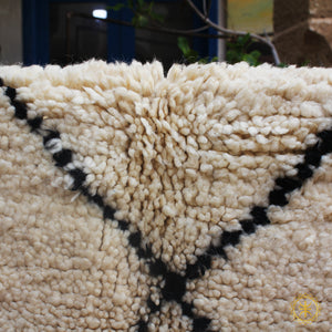 Beni Ourain Rug , white and black rug , wool rug , handmade rug , cream rug , moroccan rug , berber rug