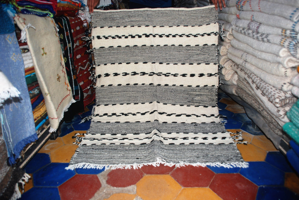 Rug Moroccan . Vintage Bajaad Rug Hand Woven by Berber /Berber Carpets.natural rug.berber teppich
