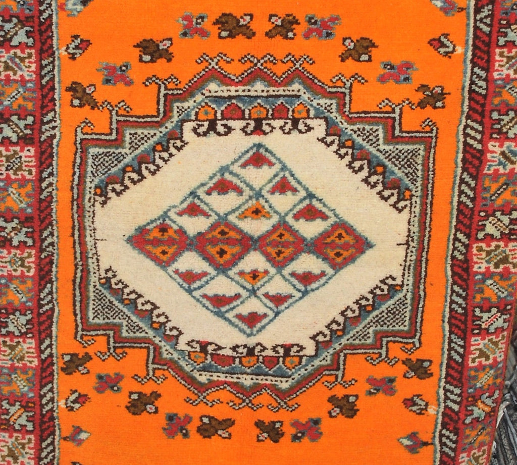 204 x 105 Moroccan Berber carpet / yellow carpet / traditional rug / living room rug / bathroom rug / taznakht rug / Moroccan kilim rug