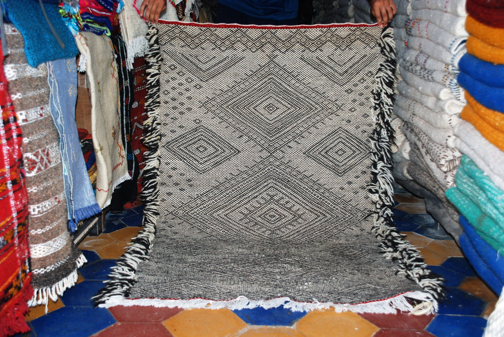 moroccan zanafi kilim rug,authentic zanafi wool carpet, 145x93cm moroccan handmade killim rug